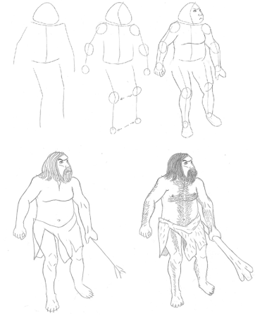 Раскраска древние люди