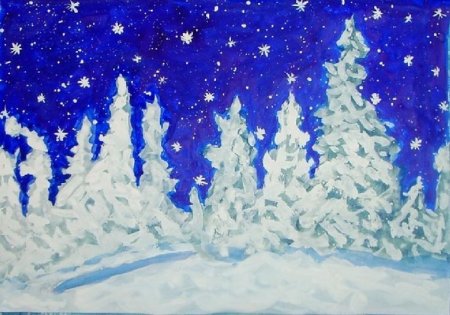 Рисунки на зимнюю тему для детей