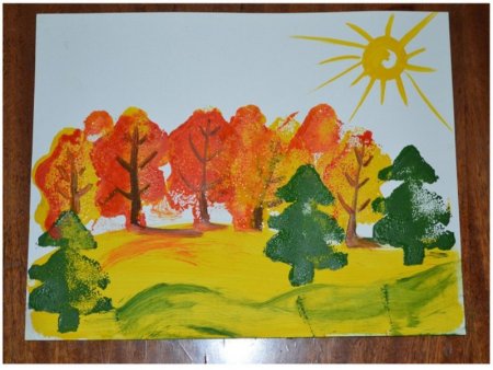 Рисование осенний лес в старшей группе