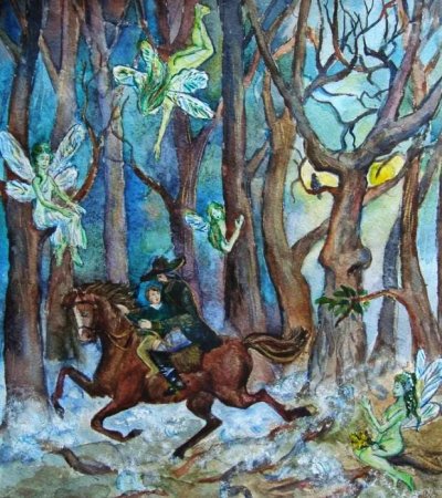 Рисунок к балладе Лесной царь ф Шуберта