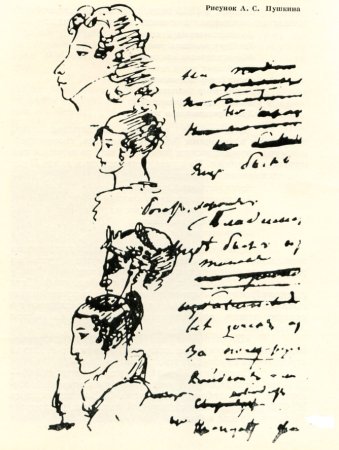 Наброски Пушкина на полях его рукописей