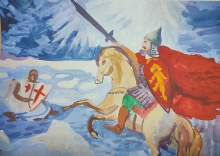 Александр Невский Ледовое побоище рисунок