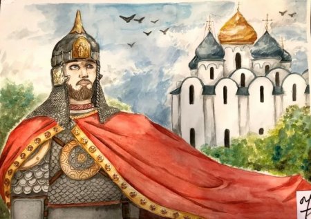 Рисунок к кантате Александр Невский вставайте люди русские