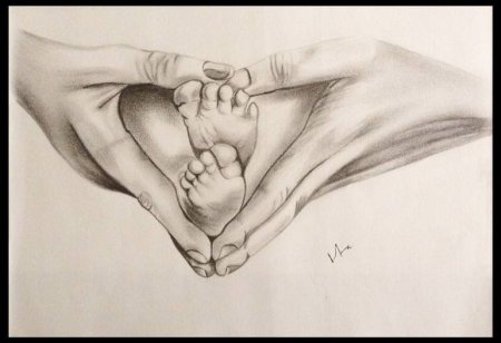 Рисунок ко Дню матери карандашом красивый