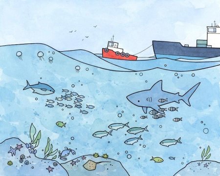 Детские рисунки океана