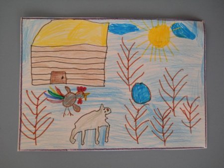 Детские рисунки к сказке зимовье зверей