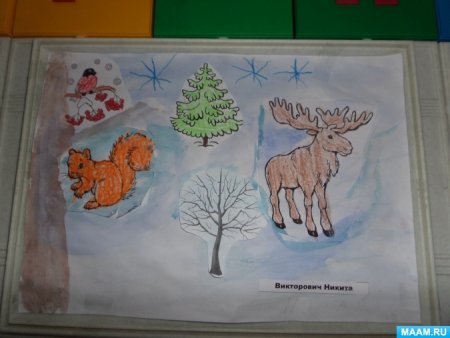 Рисунок к сказке зимовье зверей