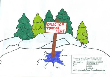 Конкурс рисунков тонкий лед