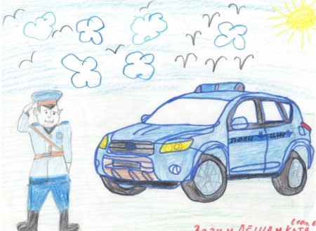 Рисование в детском саду Полицейская машина