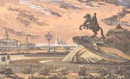 Петербург медный всадник гравюра