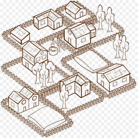 План средневековой деревни