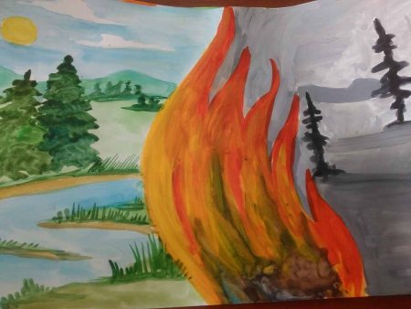 Рисунок на тему осторожно огонь