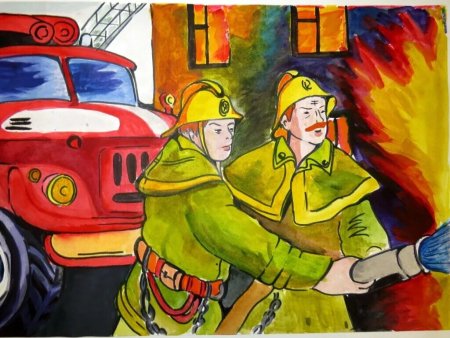 Детские рисунки на тему осторожно огонь