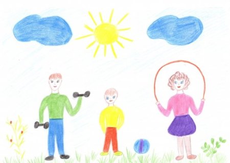 Мама папа я спортивная семья рисунок