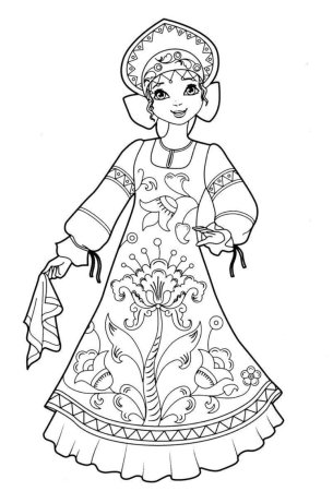 Рисование русского народного костюма