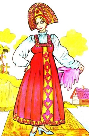 Светлана Вохринцева - раскраска народного костюма «Россиночка»