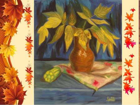 Осенний натюрморт гуашью