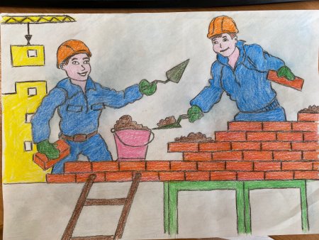 Раскраска Строитель