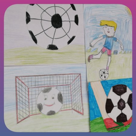 Детские рисунки на тему футбол