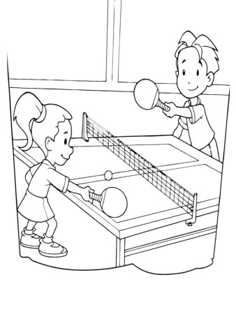 Теннис раскраска для детей