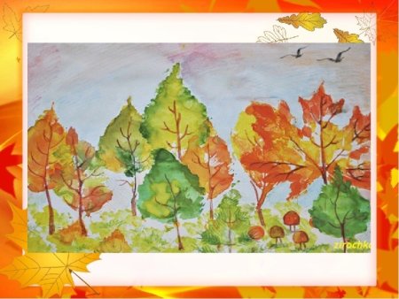 Осенний пейзаж пластилином