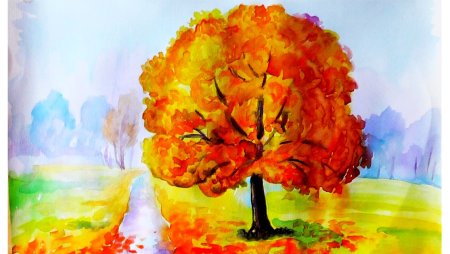 Осенний лес рисунок