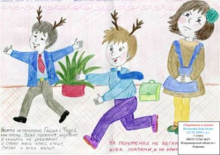 Рисунок дети на перемене в школе