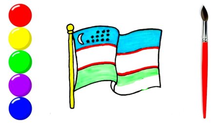 Аппликация флаг Узбекистана