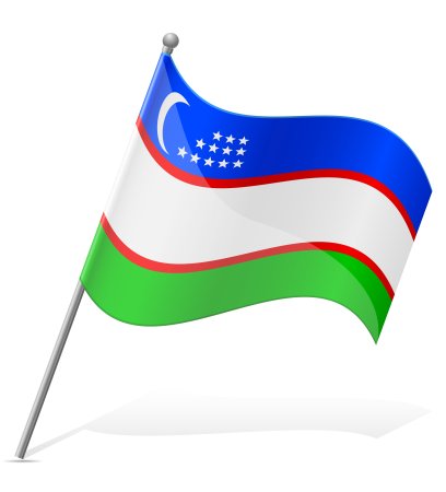 Флаги Узбекистана и России в векторе