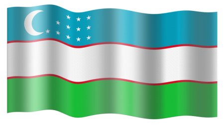 Реющий флаг Узбекистана