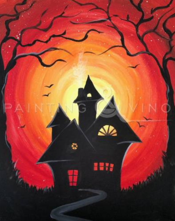 Несложные рисунки красками Хэллоуин