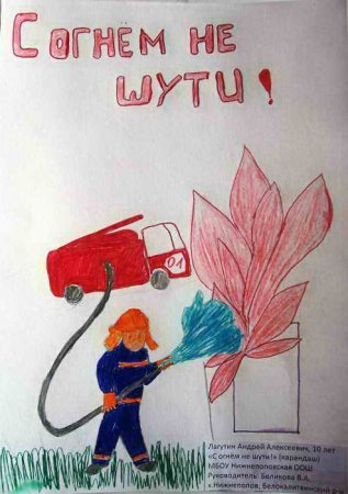 Детские рисунки на тему не шути с огнем