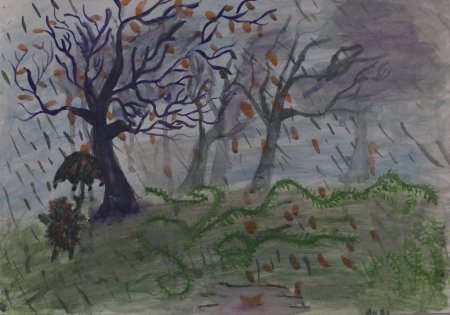 Рисование поздняя осень в подготовительной группе