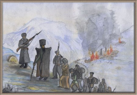 Депортация карачаевцев народа рисунок