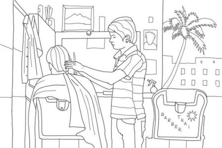 Раскраска парикмахер для детей