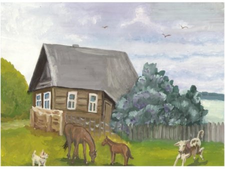 Деревенский пейзаж для детей