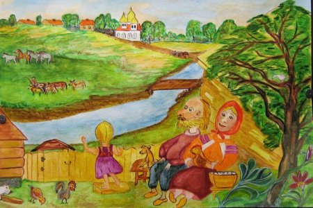 Рисунки села детские