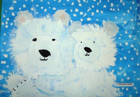 Белый медведь рисунок