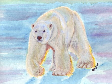 Рисование. Тема: «белый медведь и Северное сияние» (Лыкова, 140)