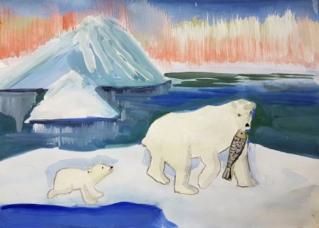 Белый медведь рисунок