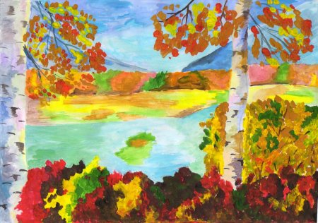 Осенний рисунок в школу