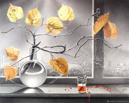Осень за окном живопись