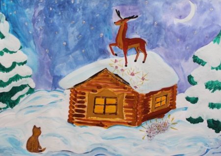 Рисование зимняя сказка