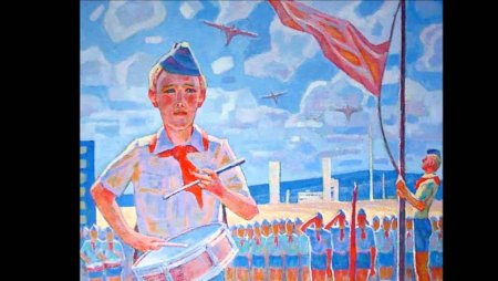 Пионер барабанщик Советская живопись