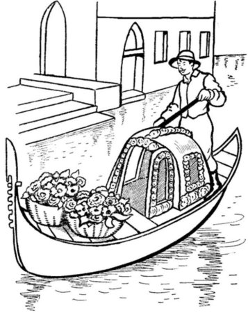 Венецианский гондольер раскраска
