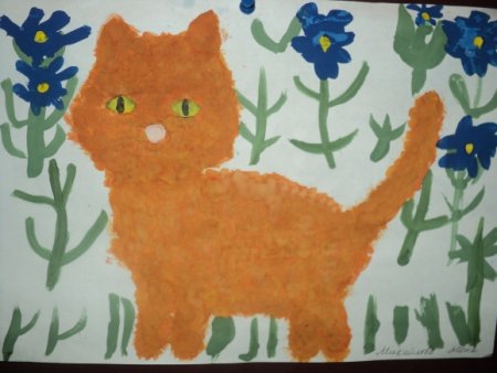 Рисование котенок в средней группе