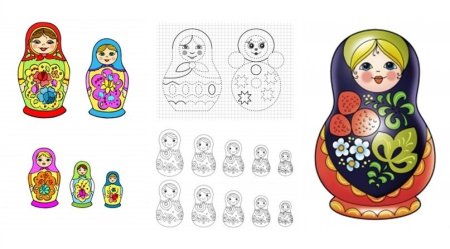 Народная игрушка Дымковская Матрешка