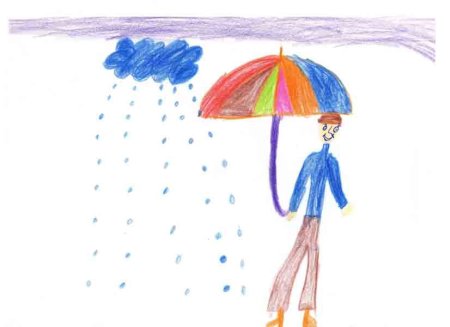 Рисование идет дождь