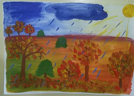 Рисование осень подготовительная группа