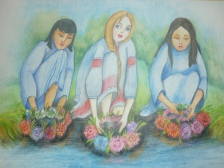 Праздник Ивана Купала рисунок карандашом